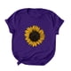 thumbnail image 1 of Gibobby Camisetas de verano para mujer Blusa manga corta con cuello redondo y estampado girasol talla grande para mujer(Morado,M), 1 of 5