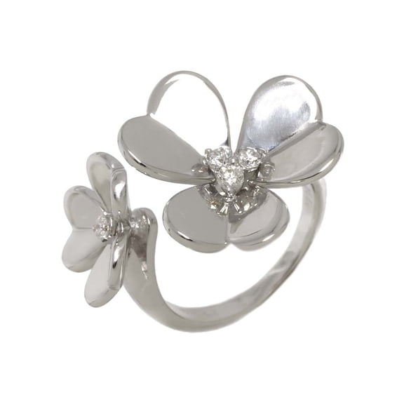 Two Floral Solitaire Wedding Ring, 2 Ct Simulated Round Cut Diamond, 14K White Gold Plated, Open Pave Set Diamond Engagement Ring, Beautiful Daily Wear Diamond Ring, Minimal Cluster Anniversary Ring