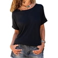 thumbnail image 4 of Short Sleeve Back Hollow Casual Work Active Yoga Shirt Tops, 4 of 5