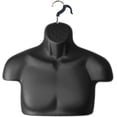 thumbnail image 4 of Black Male Mannequin Chest Long Hollow Back Body Torso Set w/ Metal Stand with Metal Pole & Hanging Hook, S-M Size (1), 4 of 5