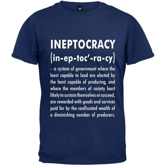 Ineptocracy Definition Navy T-Shirt - Large