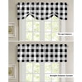 thumbnail image 5 of Fsddascl Black White Plaid Tie Up Valance Curtains for Windows, Kitchen Curtains Window Treatments, Spring Farmhouse Buffalo Checkered Short Window Shades Valances for Bedroom Bathroom Cafe 60"x18", 5 of 7