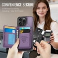thumbnail image 4 of Case For iPhone 15 Pro Max RFID Blocking Compatible With MagSafe Detachable 2 In 1 Wallet With Card Holder,PU Leather Case,  Holder Kickstand Magnetic Protective Women Men Cover,Purple, 4 of 9
