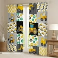 thumbnail image 2 of Cartoon Car Curtains & Drapes Excavator Truck Curtains Car, Tractor Accessories 30%-50% Blackout Curtains Geometric Grid Splicing Patchwork Window Curtains Teenagers,, 2 of 5