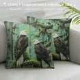 thumbnail image 3 of Autua Bald Eagles Forest Graphic Decorative Throw Pillow Cover for Home Couch Living Room Bed Sofa - High-Quality Cotton Linen Fabric - 1PC 12x12in, 3 of 5