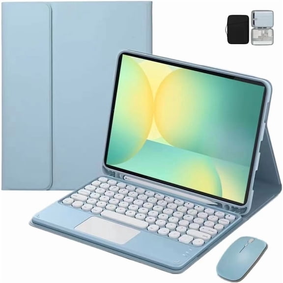 Touchpad Keyboard Case with Mouse & Stylus Slot for Lenovo Yoga Tab 11.1" (2025),Blue
