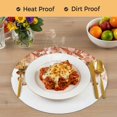 thumbnail image 4 of Burnt Orange Botanical Round 15 Inch Placemats Set of 4, Eucalyptus Leaves Pastoral Floral HeatResistant Non Slip Place Mats for Dining Table, Wipeable Braided Kitchen Table Mats for Housewarming, 4 of 9