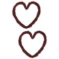 thumbnail image 6 of 2-Pack Heart Shaped Red Rattan Wreaths for Wall Door Mantle Decoration, Romantic Home Decor Pendant Accents, 6 of 8
