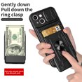 thumbnail image 3 of Compatible for iPhone 13 Hybrid Case with Camera Lens Slide Cover | Rotatable Ring Holder Kickstand | Impact-Resistant Car Mount Magnetic | Detachable Card Slot Protective Shell, Red, 3 of 15