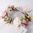 thumbnail image 4 of Corona de flores para novia, diadema de boda, corona floral para el pelo, accesorios para el cabello para mujeres y niñas, 4 of 5