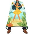 thumbnail image 2 of JSTEL Hawaii Hula Dancing Palm Leaves Waterproof Barber Cape for Men Women Beard Shaving Bib Apron Professional Hair Cutting Cloth, 65 x 55 inch, 2 of 6