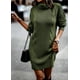 thumbnail image 1 of Suéter de cuello alto y manga larga de color puro para mujer, vestido de otoño e invierno, 1 of 6