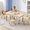 Beige, variant on DOREROOM Kids 4-Piece Adjustable Table and Chair Set, Graffiti Desktop, Non-Slip Legs