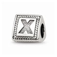 thumbnail image 1 of 925 Sterling Silver Reflections Letter X Triangle Block Bead; for Adults and Teens; for Women and Men, 1 of 1