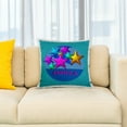 thumbnail image 2 of 3drose, Vibrant Colored Stars on a Blue Background Personalized with the Name Angela, 16x16 inch Pillow Case, 2 of 5