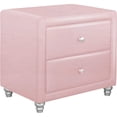 thumbnail image 1 of homeroots Lit & Bain 396984 Table de Nuit Rembourrée Rose 2 Tiroirs, 1 of 1