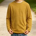 thumbnail image 6 of EnJoCho Kids Striped T Shirt Long Sleeve Crewneck Soft Basic Layer Top Raglan Casual Warm Tee for Boys Girls Toddler Fall Winter School Daily Outdoor Wear, 6 of 6