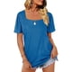 thumbnail image 1 of Manga corta Manga abullonada Cuello cuadrado Moda Casual Versátil Camiseta suelta Blusa, 1 of 6