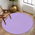 thumbnail image 3 of Purple Large Area Rugs for Bedroom Living Room, Soft Non Slip Carpet Bedside Rug, Modern Pure Lavender Purple Round Floor Cover Kitchen Accent Rug 5' for Dining Room/Office, 3 of 9