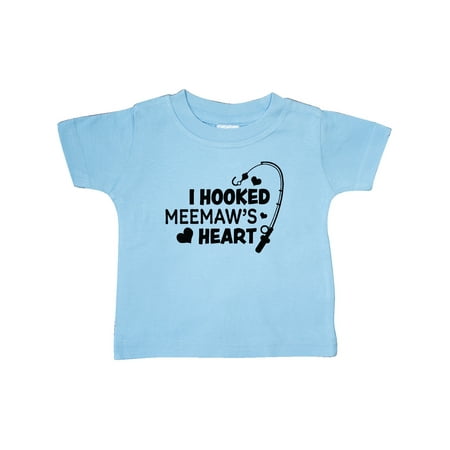 

Inktastic I Hooked Meemaw s Heart with Fishing Rod Gift Baby Boy or Baby Girl T-Shirt