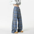 thumbnail image 3 of Royal Blue Man Brunch Trousers Pants for Man Loose Fit Victorian Plaid Flare Bell Bottom Renaissance Peasant Straight Leg Long Bootcut Leg Steampunk Summer Fall 2025 4XL, 3 of 4