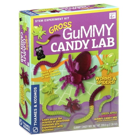 UPC: 0814743013469 | Thames and Kosmos Gross Gummy Candy Lab: Worms and Spiders – Green Apple and Mixed Berry Candy Mix