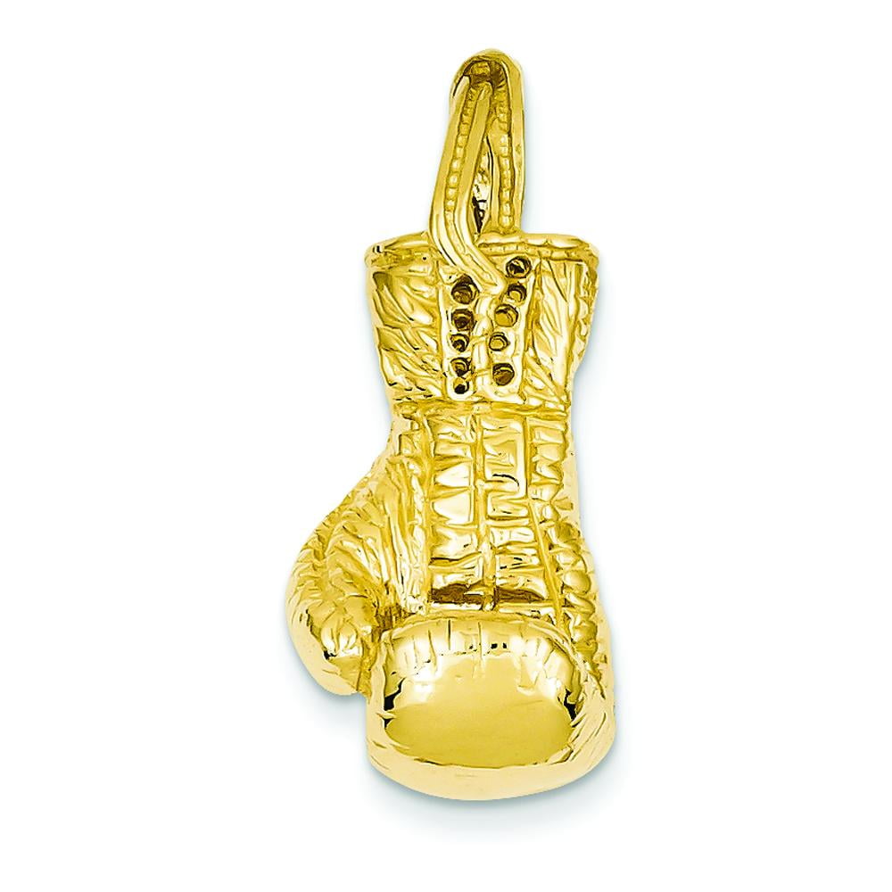FindingKing 14K Gold 3D Boxing Glove Charm Boxer Sports Pendant