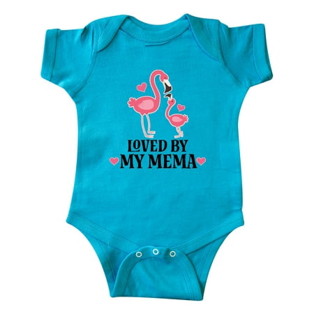 

Inktastic My Mema Loves Me Flamingo Gift Baby Girl Bodysuit