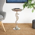 thumbnail image 3 of DecMode 14" x 27" Silver Aluminum Metal Pedestal Sea Horse Accent Table with Tray Top, 1-Piece, 3 of 10