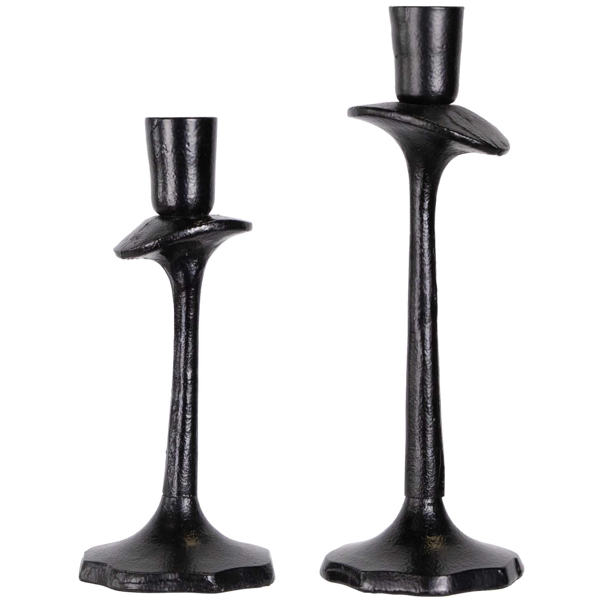 Northlight Taper Candle Holders with Scalloped Base - 9.5" - Set of 2
