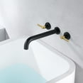 thumbnail image 6 of SUMERAIN Wall Mount Bathtub Faucet Set Long Spout Tub Filler High Flow Rate Black and Gold Finish, 6 of 9