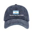 thumbnail image 2 of LIZUOJUN Soccer Hat Cotton Breathable Adjustable Baseball Hat Embroidered Printed Unisex European Style for Watching Games Outdoor Activities Fan Accessories,Navy, 2 of 4