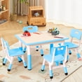thumbnail image 3 of Mesa Moderna para Niños y Juego de 4 Sillas, Mesa Ajustable de 31.5" con Patas Antideslizantes y Escritorio con Diseño de Grafiti, Juego para Preescolar, 3 of 8