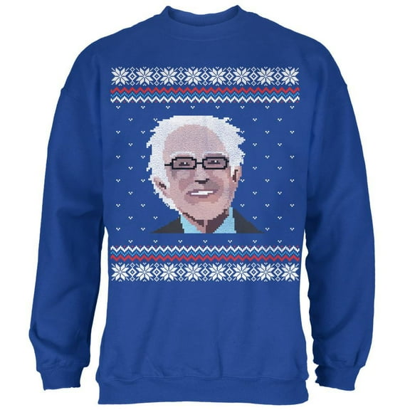 Election Bernie Sanders Ugly Xmas Sweater Royal Adult Sweatshirt - Large
