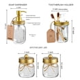 thumbnail image 5 of 6Pcs Jars Bathroom Accessories Set Complete - Toothbrush Holder, Lotion Soap Dispenser, 2 Mason Jars, Soap Dish, Toilet Paper Basket, Rustic Farmhouse Decor (Brown, 6Pcs Bathroom Set), 5 of 7