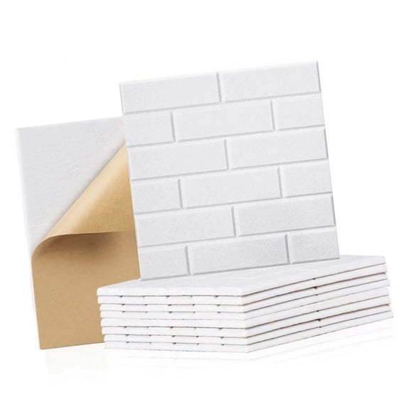 7829 12Pcs Acoustic Wall Panels Brick Pattern Peels and Stick Sound Absorbing Panel