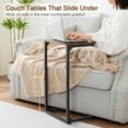 thumbnail image 2 of Set of 2 C-Shaped End Tables - Slide Under Couch Side Tables for Living Room & Small Spaces, Rustic Brown, 2 of 8