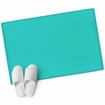 thumbnail image 2 of Turquoise 2x3 Door Mat Rug, Farmhouse Solid Teal Color Modern Art Non-Skid Rubber Backing Large Rectangle Rugs - Living Room Bedroom Home Office, Indoor Floor Mat Carpets Washable Rug, 2 of 9