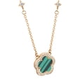 thumbnail image 1 of Collar con dije de trebol ZVEZDA malaquita chapa de oro 18k, 1 of 5
