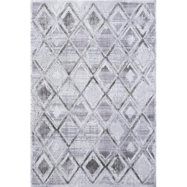 Dynamic Rugs MO281666190 2 ft. 2 in. x 7 ft. 7 in. Mosaic 1666 Rectangle Contemporary Area Rug - 190 Grey & Cream