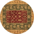 thumbnail image 1 of Ahgly Company Indoor Round Abstract Brown Modern Area Rugs, 4' Round, 1 of 4