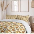 thumbnail image 6 of Ambesonne Floral Duvet Cover Sets, Colorful Cartoon Flowers, 2-Queen, Mustard Vermilion White, 6 of 7
