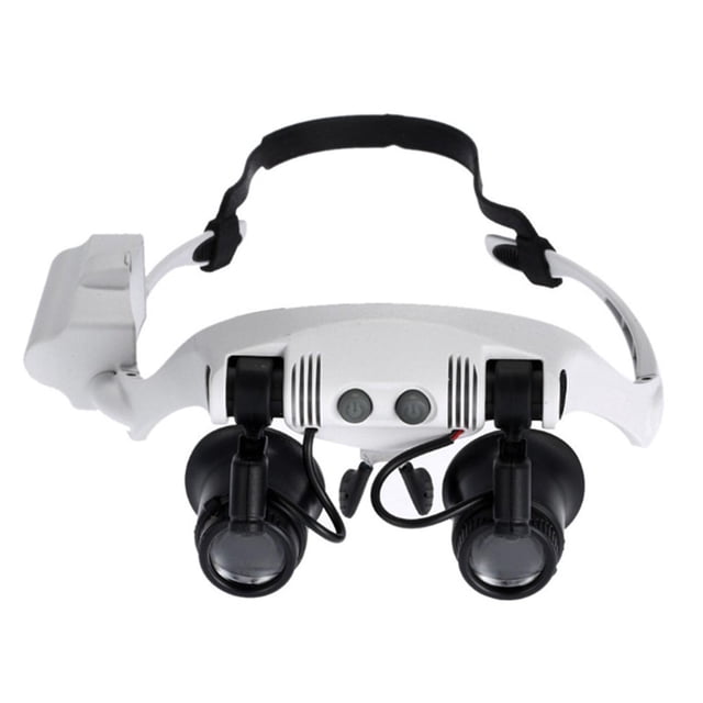 Professional Magnifying Glasses Magnifier Glasses with LED Light Headband Magnifier with 4 Pair Replaceable Lenses for Eyelash Extension Loupe