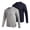Heather Grey/Navy, variant on Mens Thermal Shirts - Crewneck and Henley Top Long Sleeve Thermal Shirts for Men 2 Pack