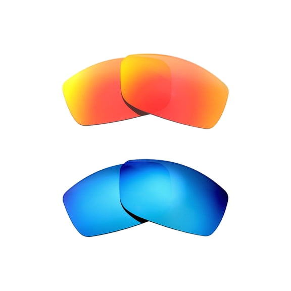 Walleva Polarized Fire Red   Ice Blue Replacement Lenses For Ray-Ban RB3498 61mm