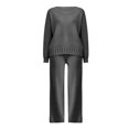 thumbnail image 4 of LEKODE Thermal Sweater for Women Jogger Sets for Women 2 Piece Loungewear Sets Woman Casual Sets for Women Comfy Set Women's Tops Womens Long Sleeve Tops Dark Gray 3XL, 4 of 4