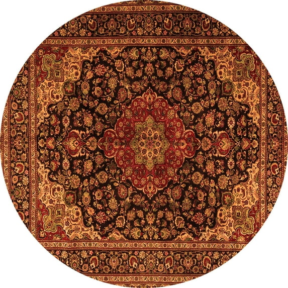 Ahgly Company Indoor Round Persian Orange Traditional Area Rugs, 7' Round