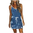 thumbnail image 2 of Nuoqisi Mini Dress Women Summer Beach Sleeveless Spaghetti Strap Tshirt Dress 2026, 2 of 5