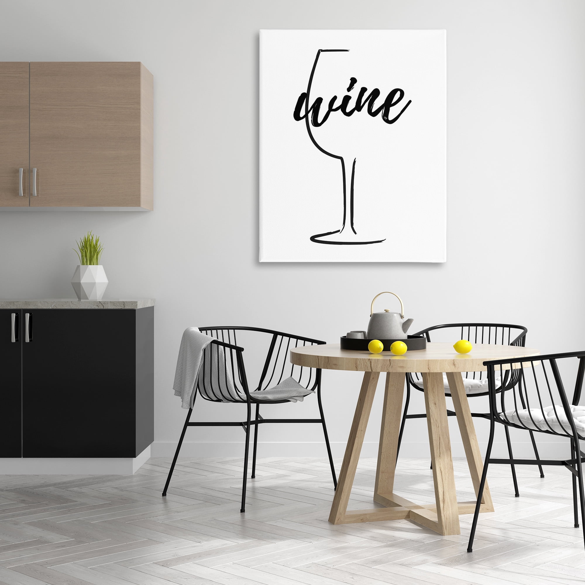 Stupell Industries Minimal Wine Glass Food & Beverage Painting Gallery Wrapped Canvas Art Print Wall Art, 36 x 48