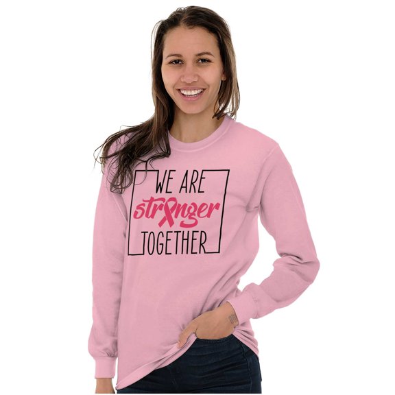 Breast Cancer Ribbon Strong Together Women's Long Sleeve T Shirt Brisco Brands S